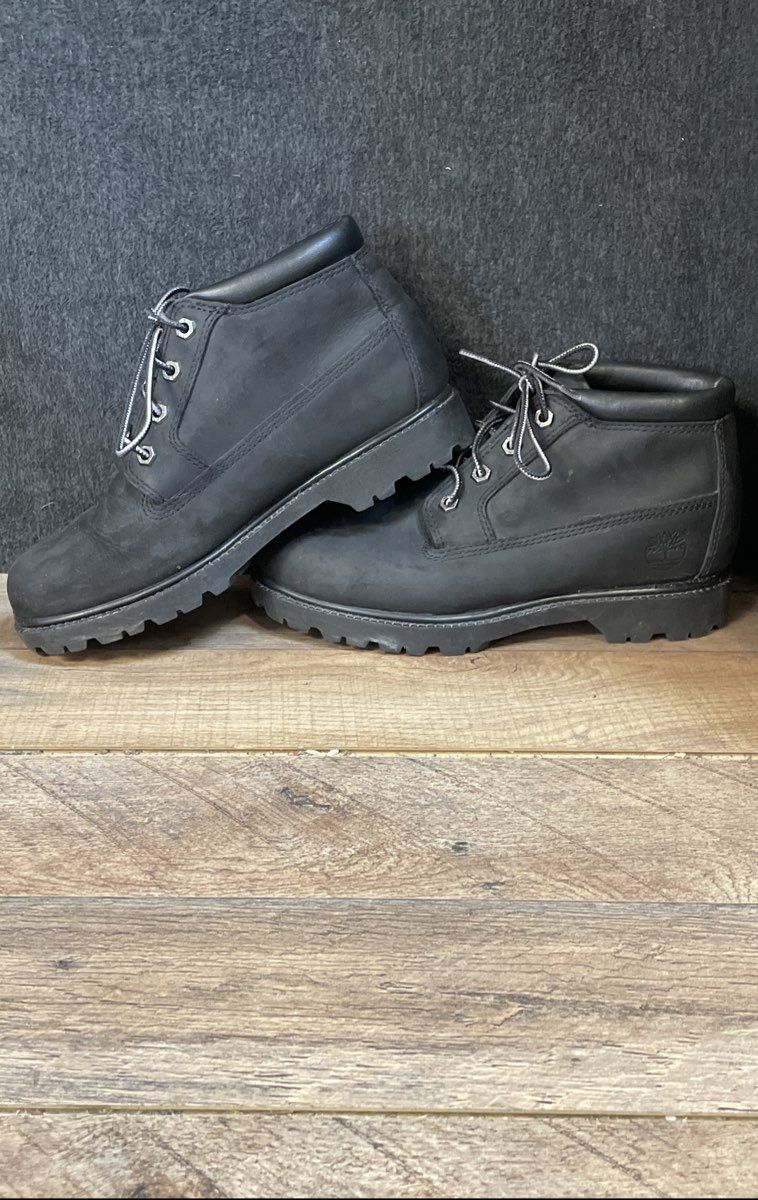 Timberland 10349 Black Genuine Leather Ankle Boots Women's Size 8M