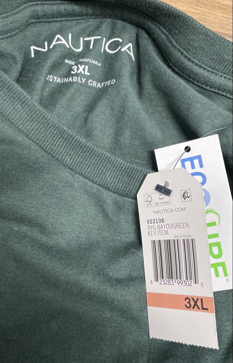 Nautica Men's Bayou Green Sailing Club Graphic T-Shirt Anchor Sz 3XL NWT