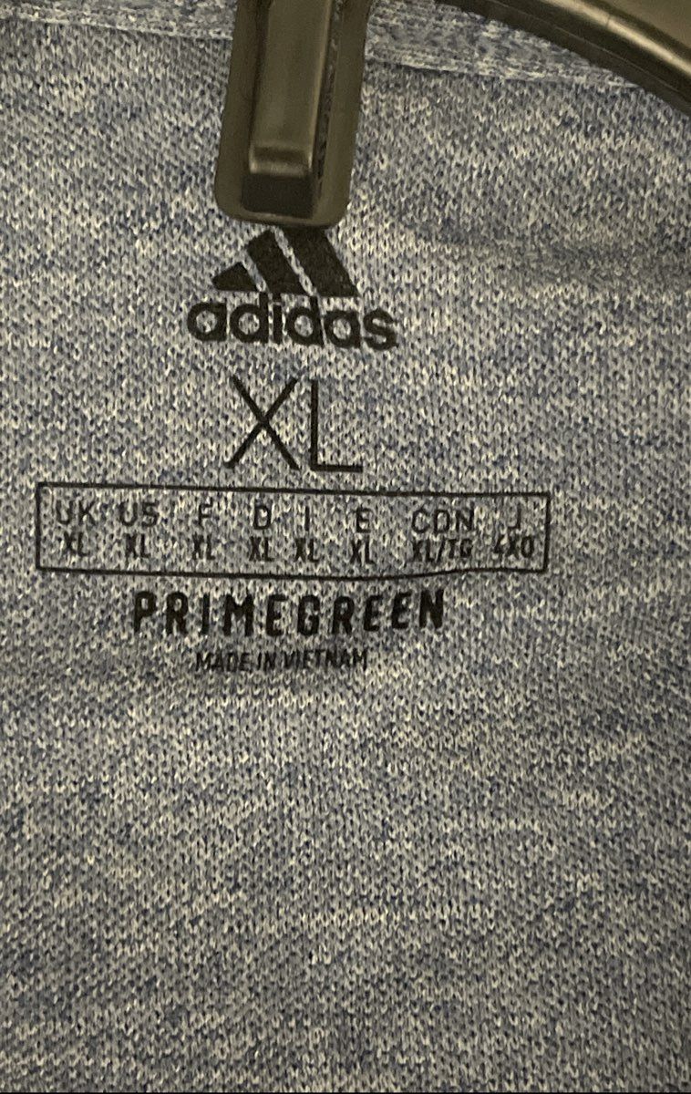 Adidas Men's Primegreen Polo Shirt Light Blue Heathered Performance Sz XL