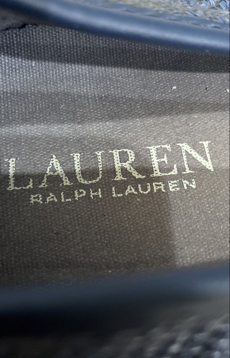 Lauren Ralph Lauren Blue Woven Canvas Slip On Sneakers Women's Size 10