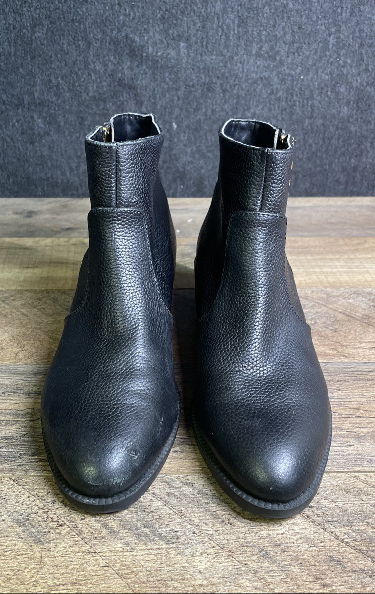 Lauren Ralph Lauren Prudence Black Leather Zip Ankle Boots Women's Size 6B