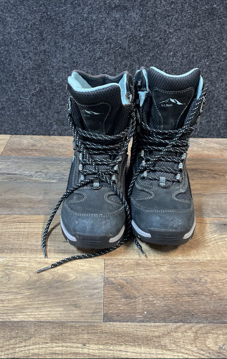 L.L.Bean Wildcat Boots TEK2.5 Primaloft 400g Black Grey Size 6.5 M