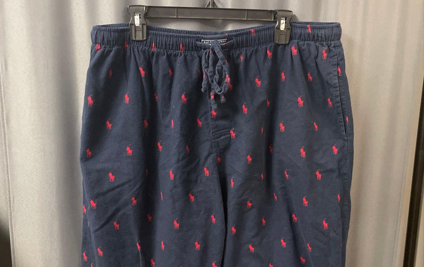 Polo Ralph Lauren Men's Navy Blue Red Pony Print Pajama Bottoms XL