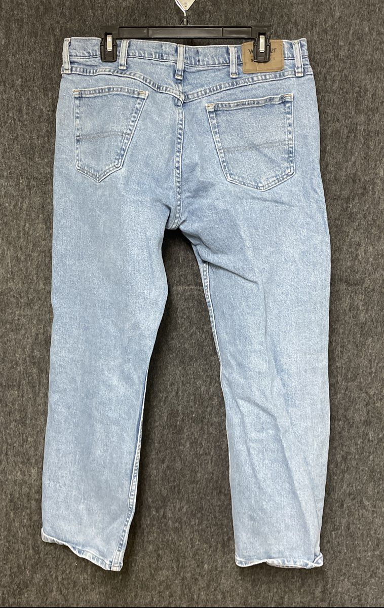 Wrangler Authentics Men's Light Wash Blue Stretch Denim Jeans Sz 34x28