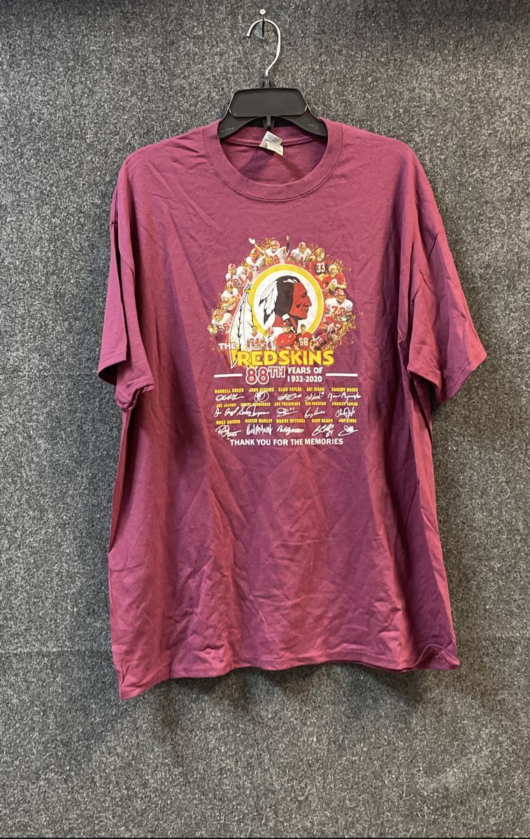 Gildan Men's Washington Redskins T-shirt Burgundy 88th Years Memories Sz XL