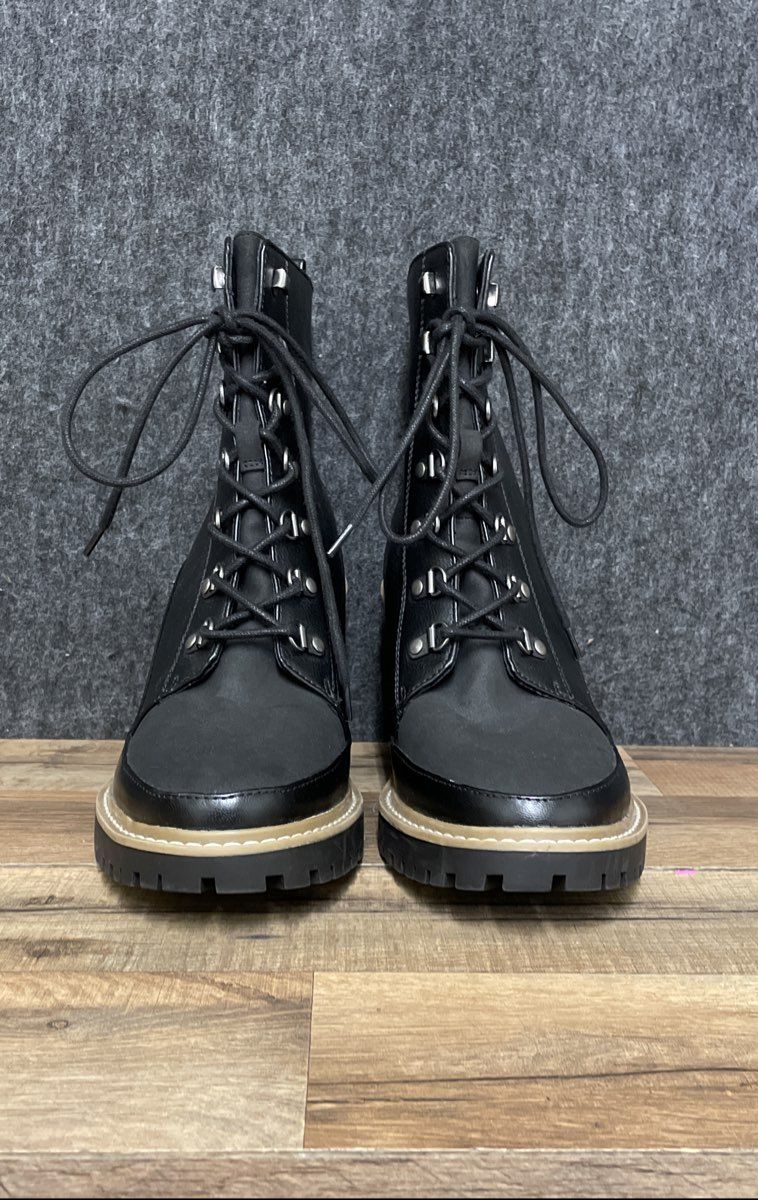A New Day Tessa Lug Sole Combat Boots Black Women's Size 11