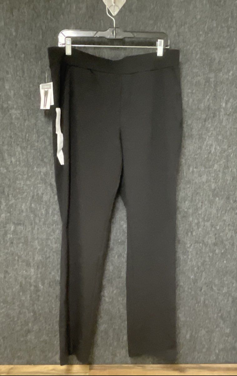 Company Ellen Tracy Women's Black Straight Leg Stretch Dress Pants Sz L NWT