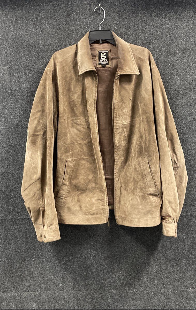 Vintage Y2K Gear For Sports Men's Brown Leather Jacket Samsung Promo Sz XXL