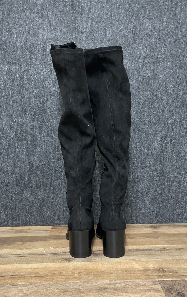 Unbranded Treasure Black Pointed Toe Knee High Block Heel Boots Women's Size 9