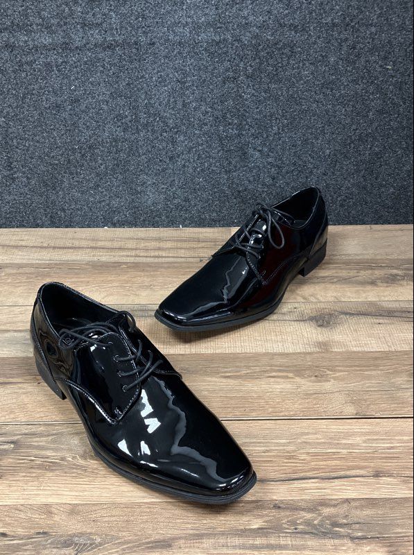 Calvin Klein Brodie Black Patent Oxford Dress Shoes Men's Size 10