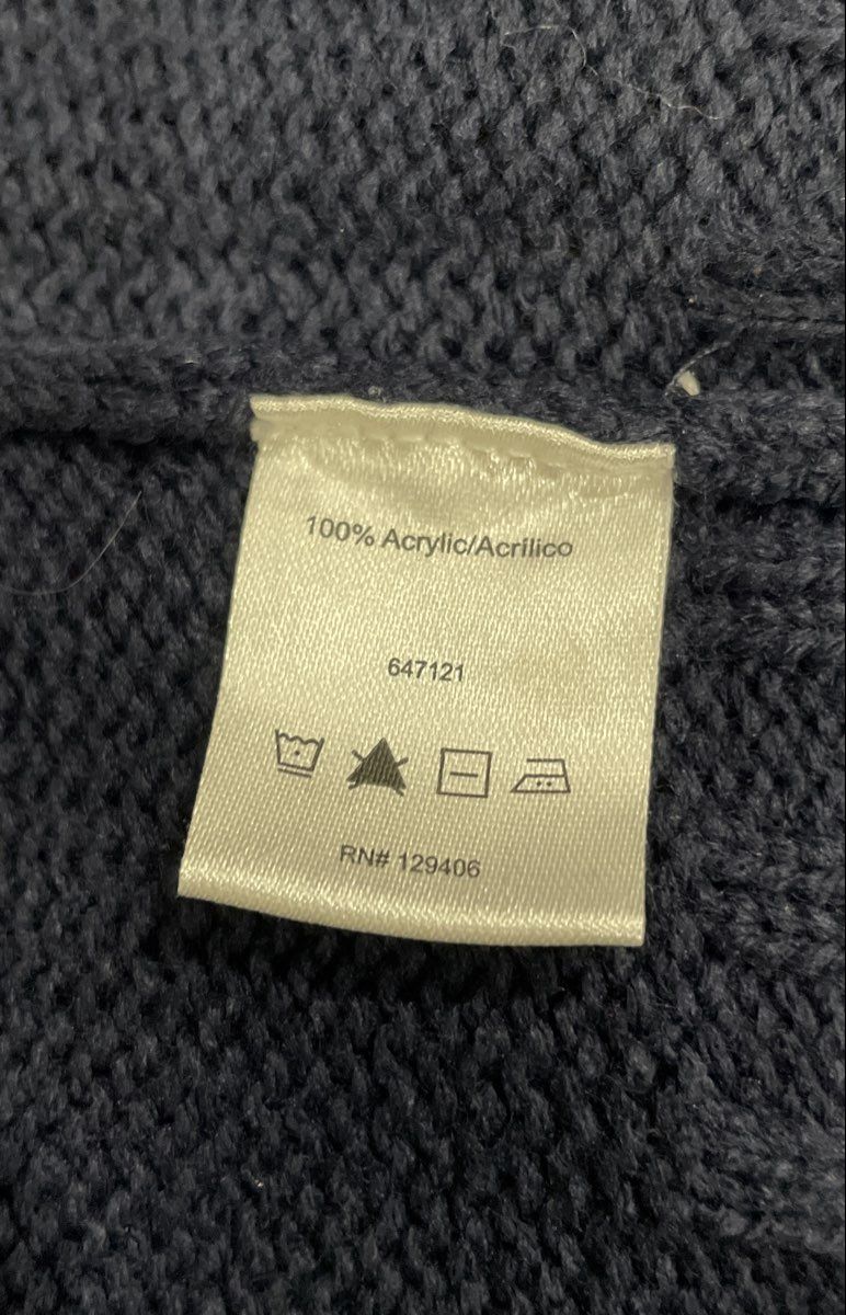 Venus Women's Navy Blue Mock Neck Ribbed Knit Gold Button Shoulder Sweater Sz S