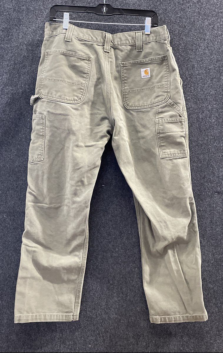 Carhartt Men's Olive Green Canvas Carpenter Pants Hammer Loop Sz M