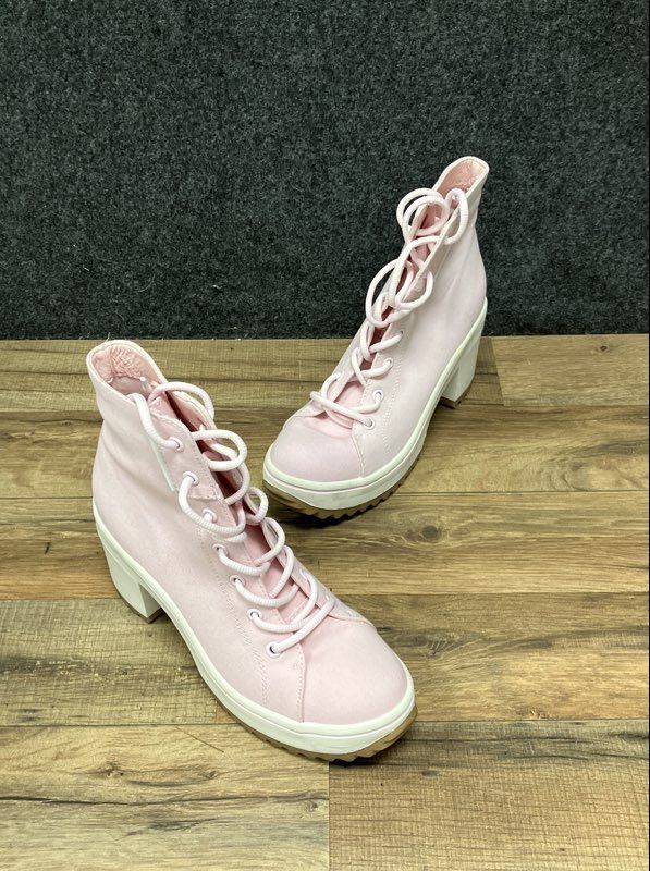 MIA Brittnee Pink Textile Platform Lace Up Ankle Boots Women's Size 8