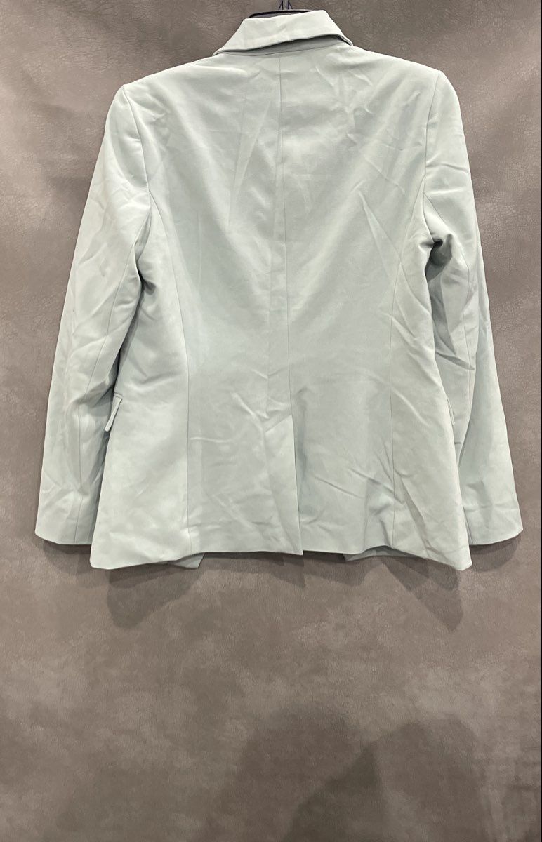 Nine West Women's Mint Green Double Breasted Peak Lapel Blazer Sz S