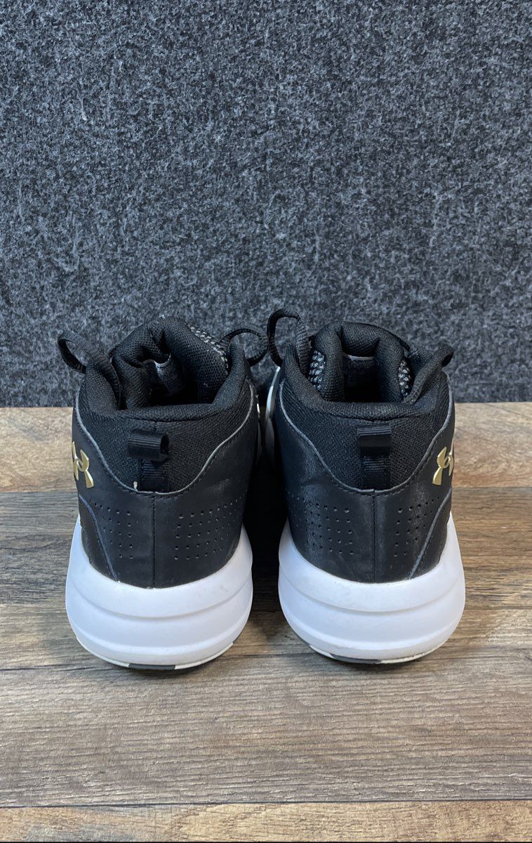 Under Armour Jet '21 Black Gold Youth Basketball Shoes Size 5Y