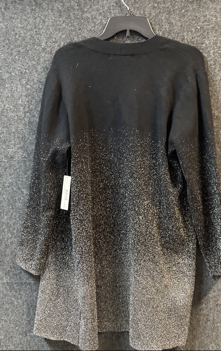 United States Sweaters Women's Black Silver Ombre Metallic Cardigan Sz XL NWT