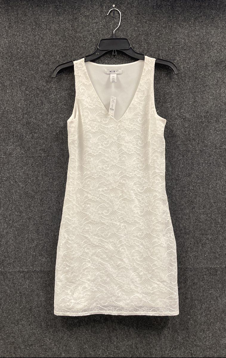 White House Black Market Women's White Lace V-Neck A-Line Dress NWT Sz XXS