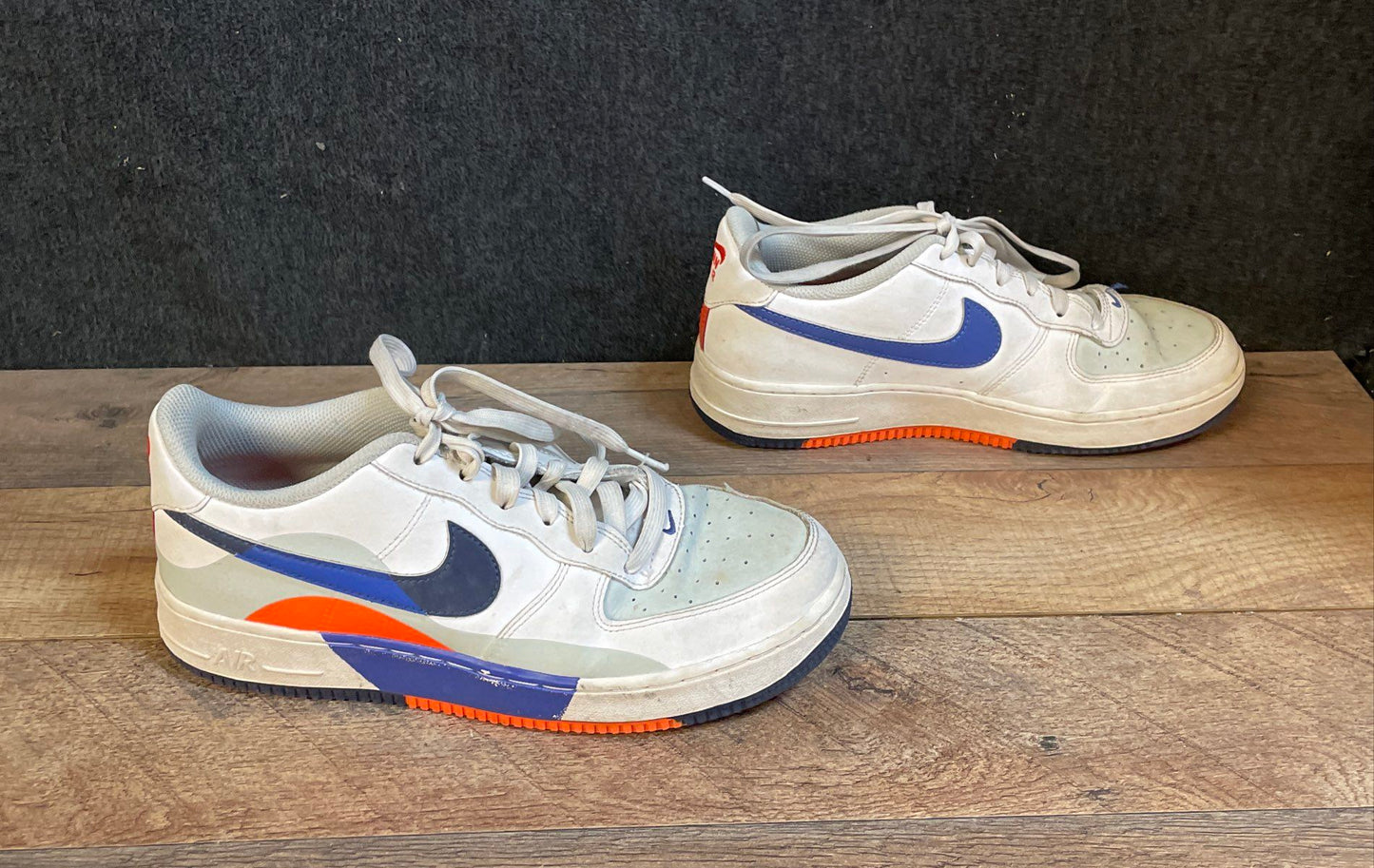 Nike Air Force 1 Low White Blue Orange Youth Sneakers FN4730-001 Size 6.5Y