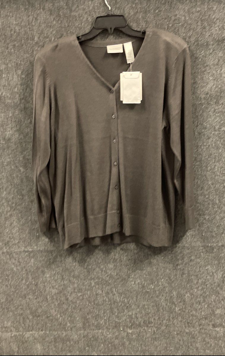 Liz Claiborne Elisabeth Women's Gray Silk Cardigan Sweater Y2K NWT Sz 1X