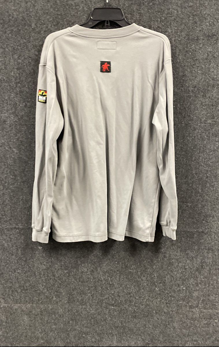 MCR Safety Men's Gray FR Gear Flame Resistant Long Sleeve Henley Shirt H1GL L
