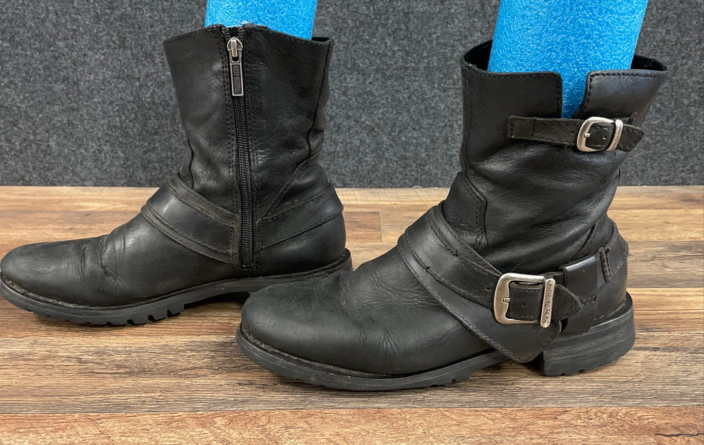 Harley-Davidson 84488 Black Leather Harness Motorcycle Boots Women's 9
