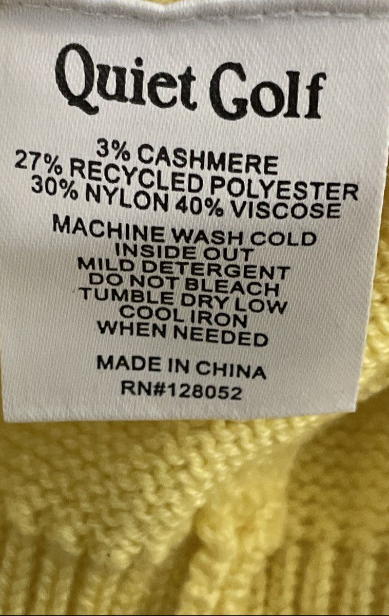 Quiet Golf Men's Yellow Cashmere Blend Button Front Cardigan Sweater Sz L
