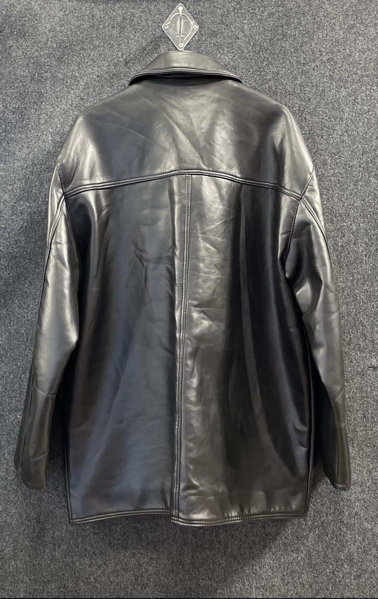 Vintage 90s Reportage R.G.A. Men's Black Leather Jacket Car Coat Made in Italy