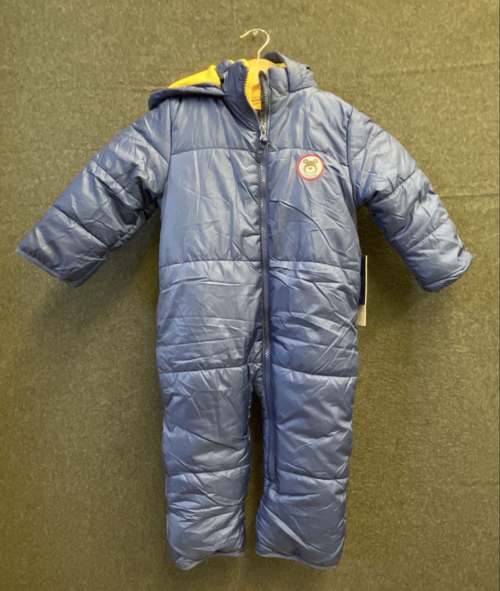 Baby Xtreme Infant Blue Fleece Lined Hooded Quilted Snowsuit Sz 18/24M NWT