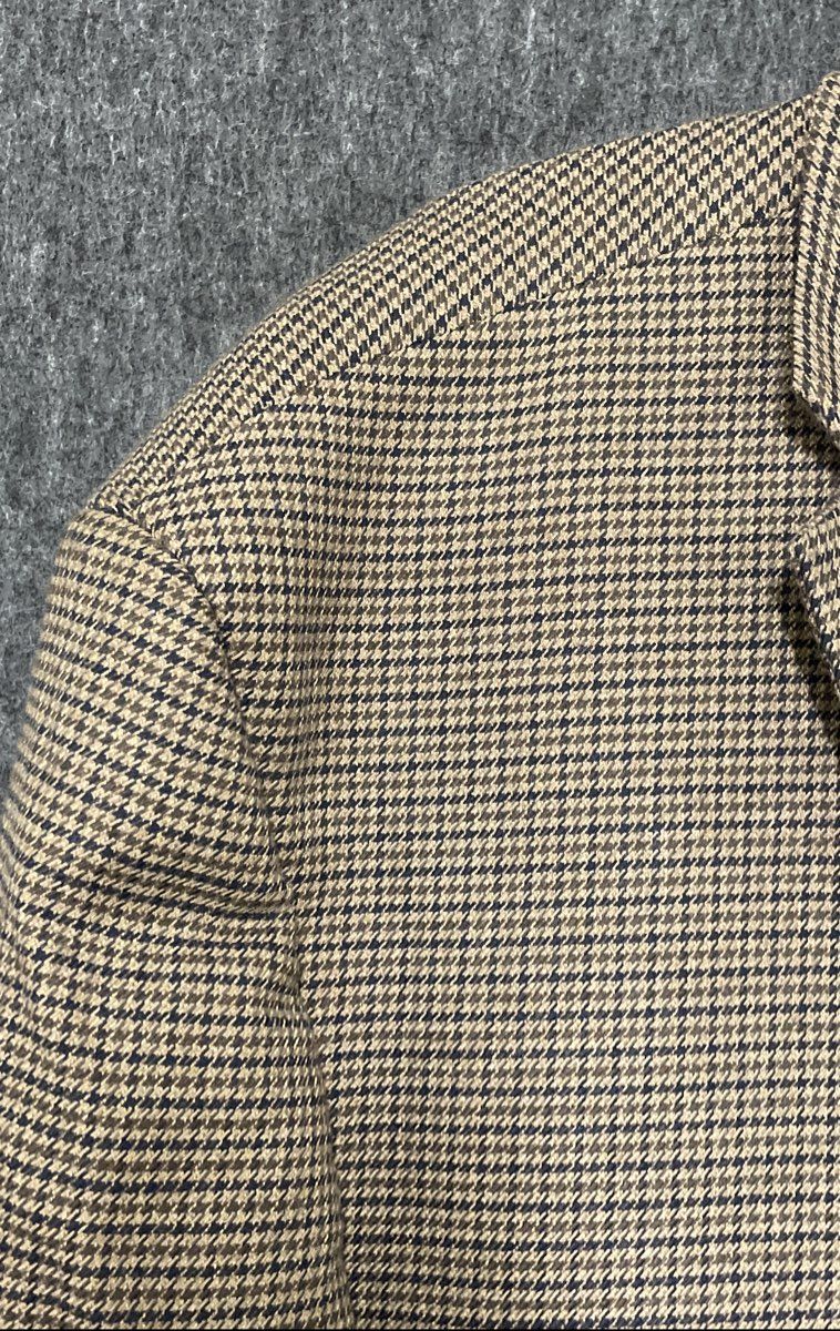 Lauren Ralph Lauren Men's Blazer Brown Houndstooth Stretch Sport Coat Sz 56R