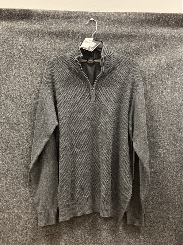 Tricots St. Raphael Men's Quarter Zip Pullover Sweater Iron Heather NWT Sz M