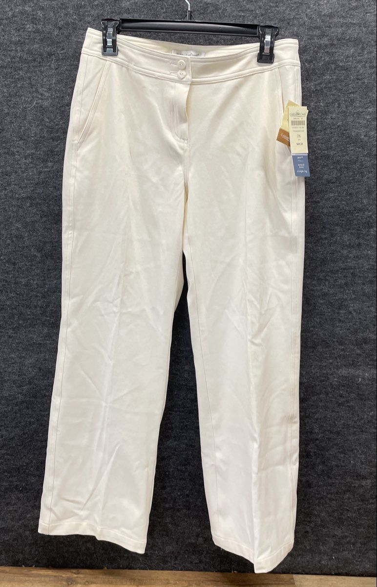 Coldwater Creek Women's Beige Ivy Moleskin Pants Straight Leg NWT Sz P6