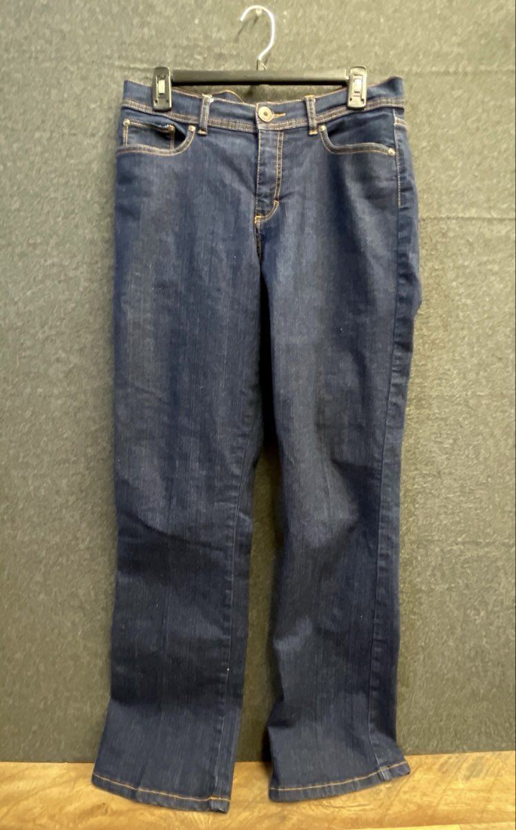 Jordache Women's Dark Blue Straight Leg Stretch Denim Jeans Size 12