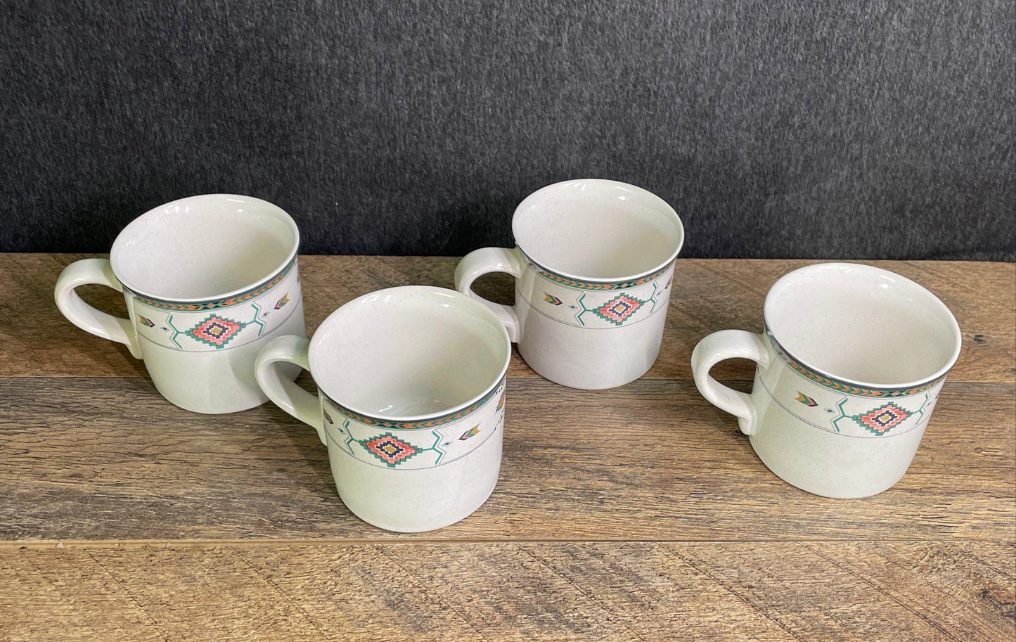 Studio Nova Adirondack Stoneware Mugs Set of 8 Southwest Pattern Y.2201