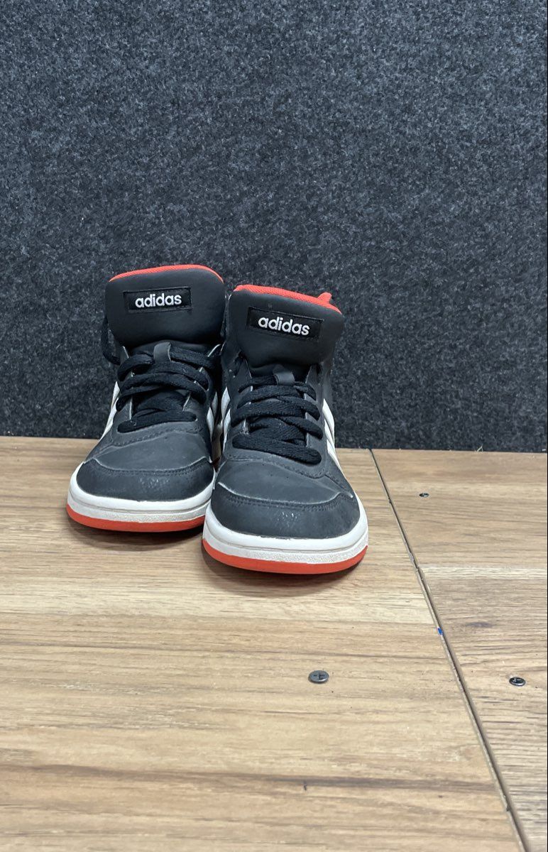 adidas Hoops 2.0 Mid Black White Red High Top Sneakers Size 3