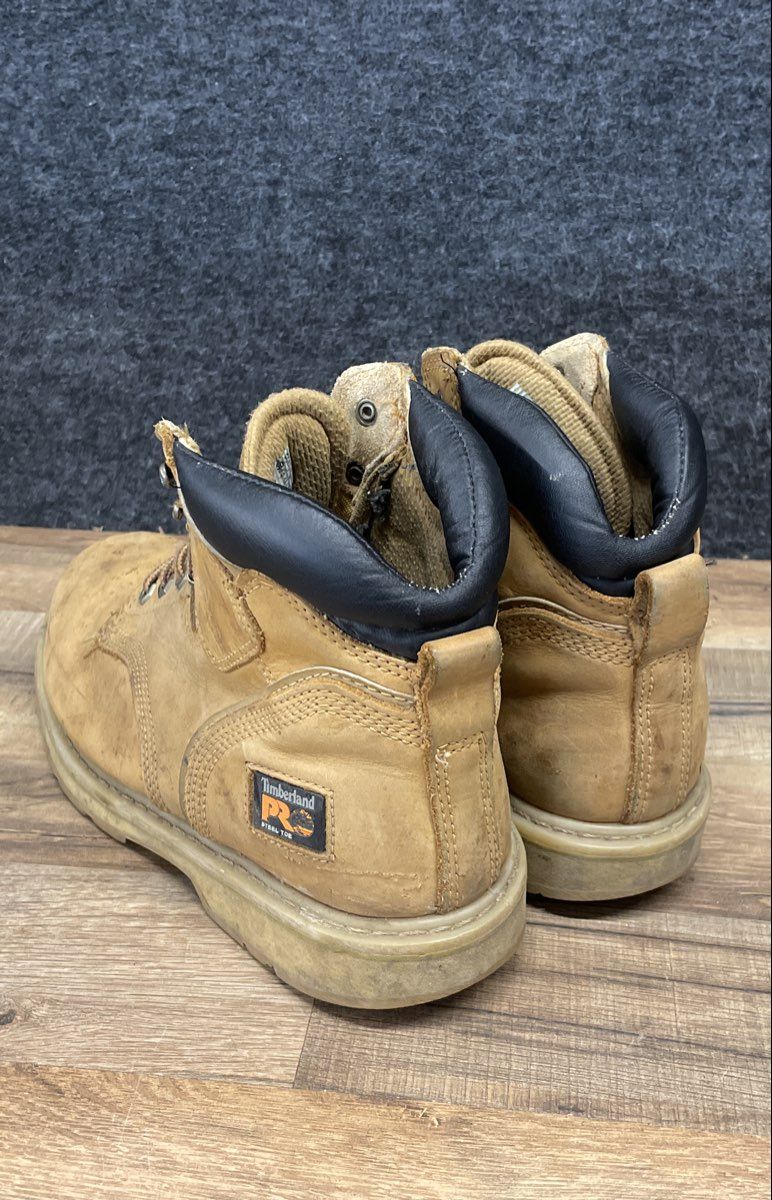 Timberland PRO Pit Boss 6" Steel Toe Brown Leather Work Boots Men's Size 9W