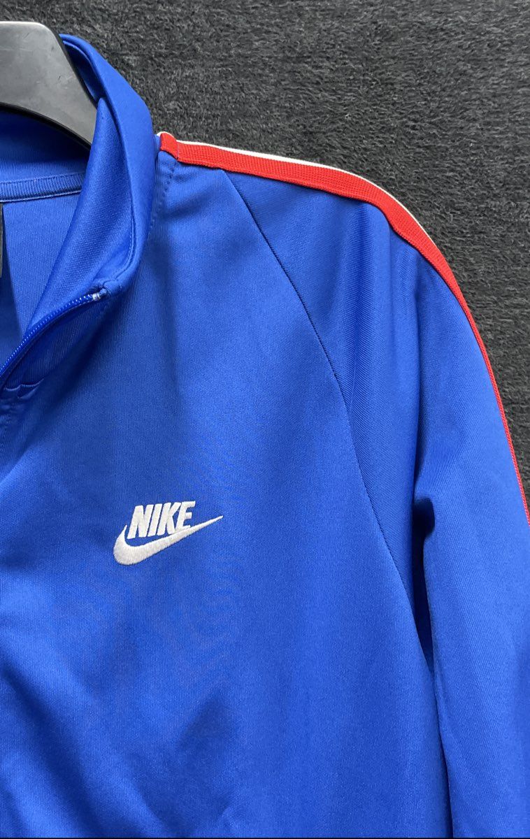 Nike Men's Sportswear Tribute Track Jacket Blue Red White Side Stripe Sz Small