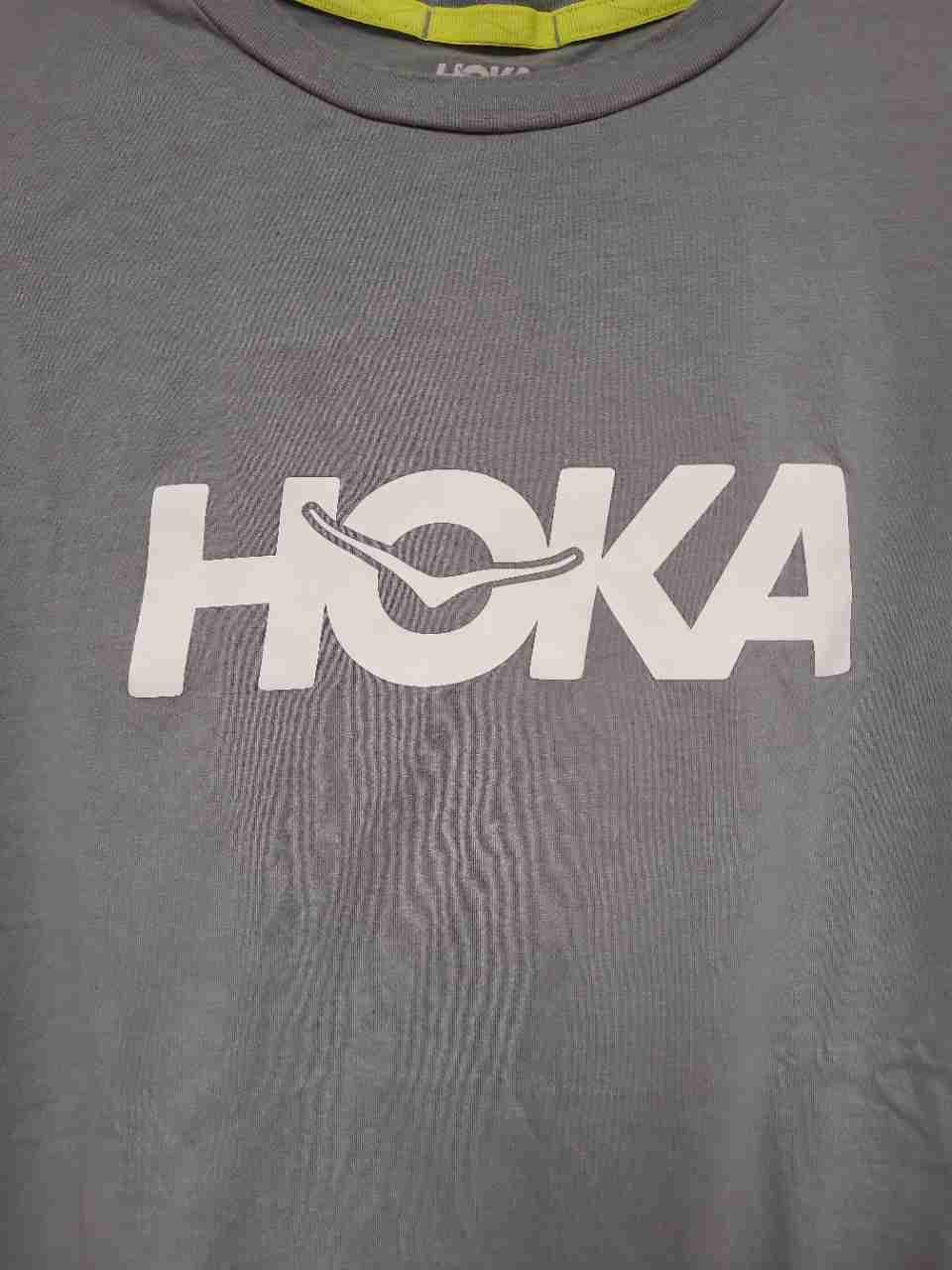 Hoka Men's Grey Cotton Short Sleeve Logo Graphic T-Shirt Sz M