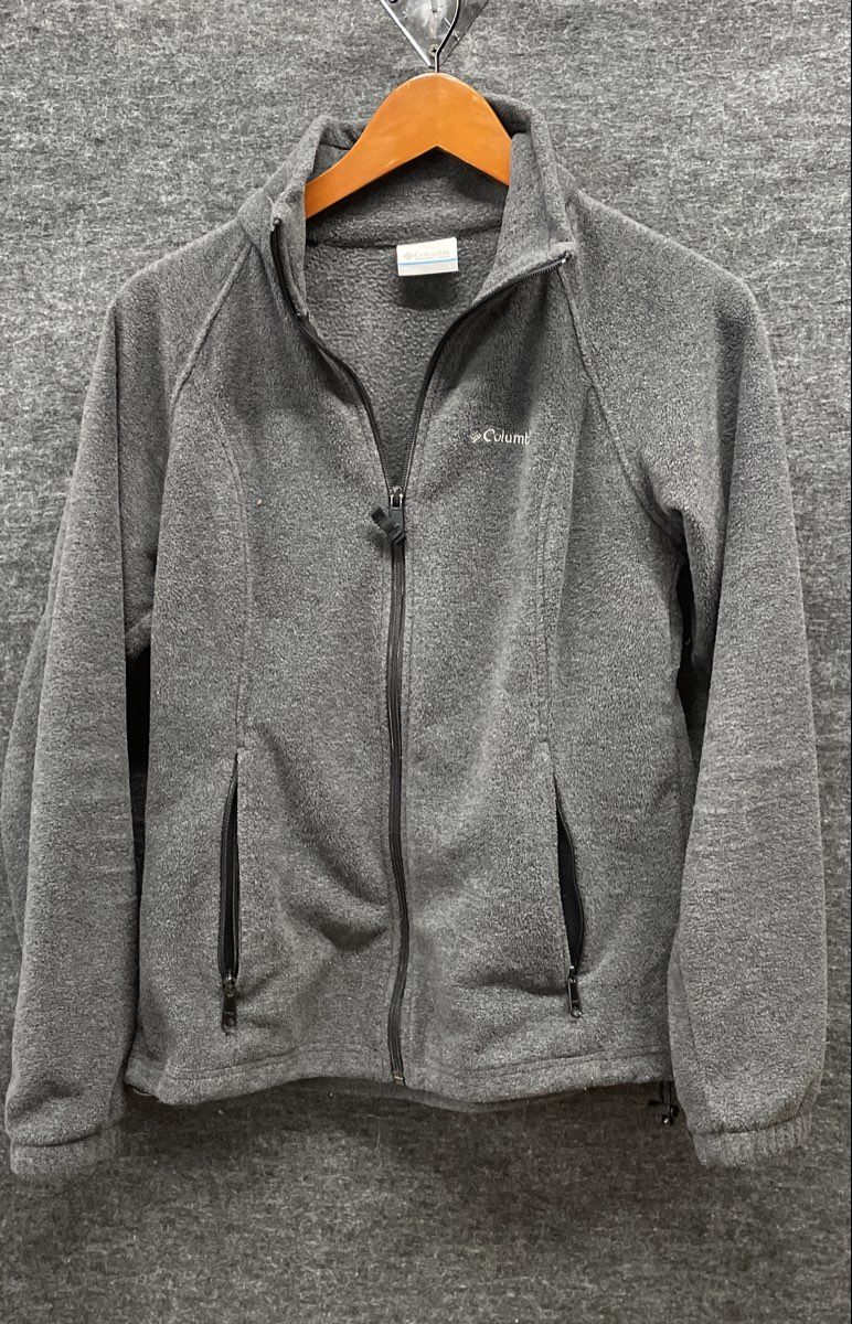 Columbia Women's Gray Benton Springs Full Zip Fleece Jacket Mock Neck Sz S