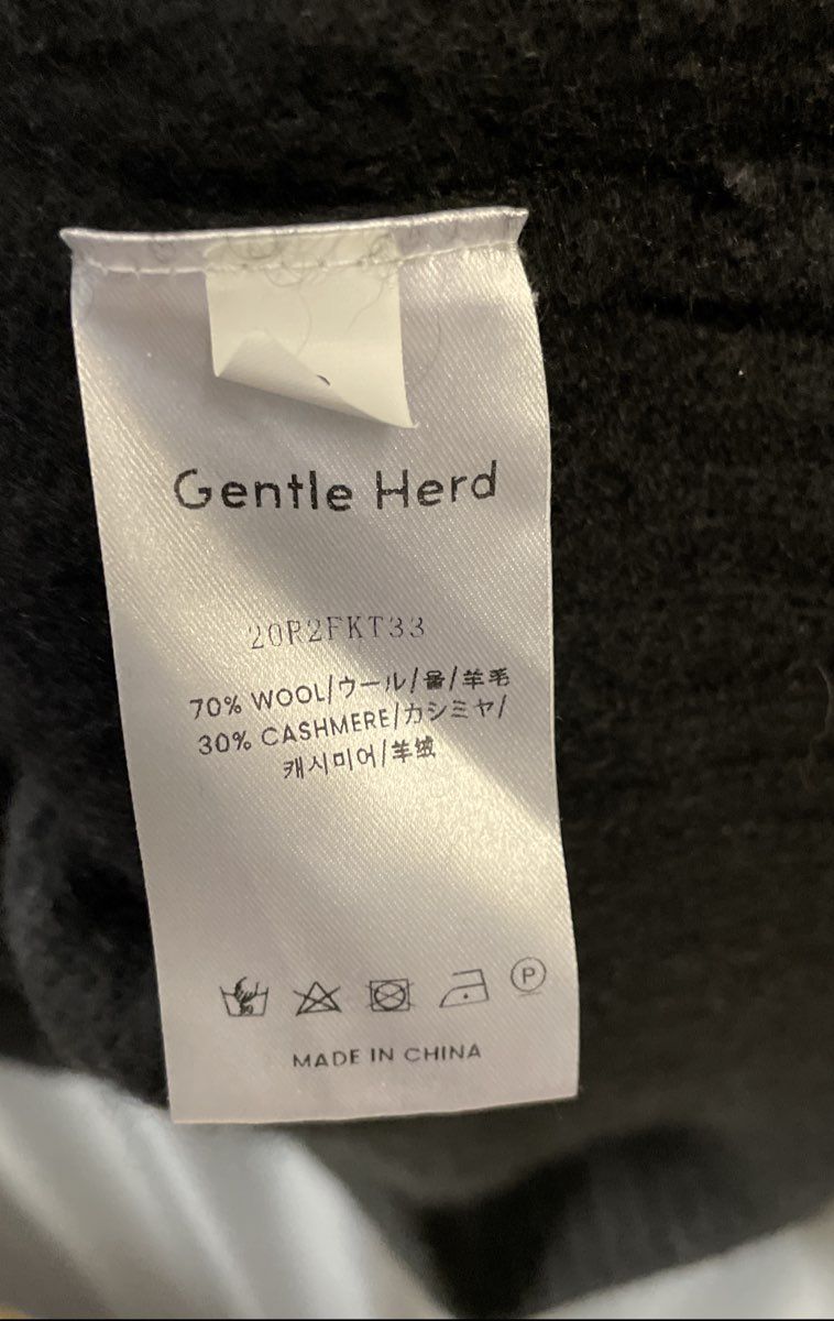Gentle Herd Women's Black Ribbed Wool Cashmere Cable Turtleneck Sweater Sz S