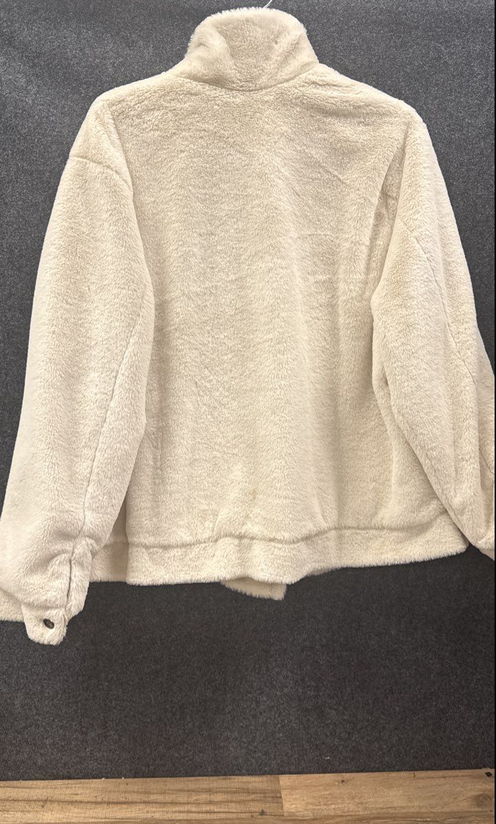 Ci Sono Women's Cream Sherpa Teddy Button-Up Jacket Sz 3X