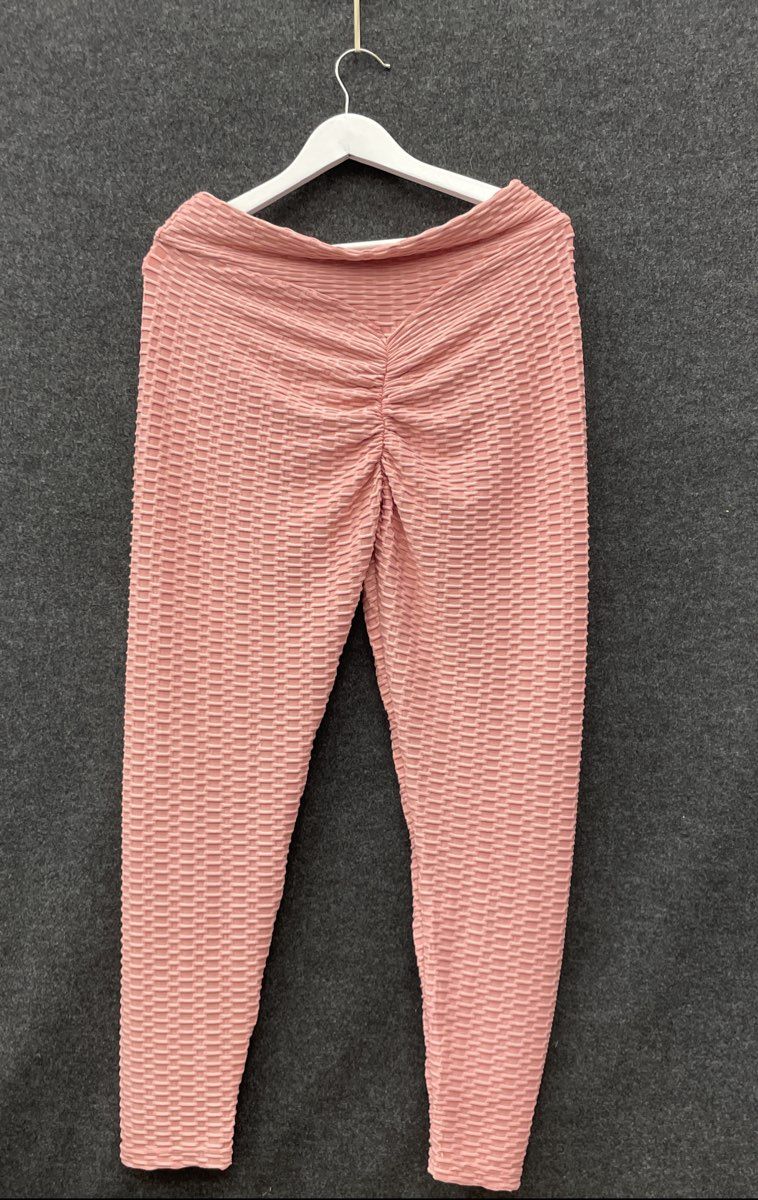 Seven7 Women's Honeycomb Leggings Blush Pink High Waist Scrunch Butt NWT Sz XL
