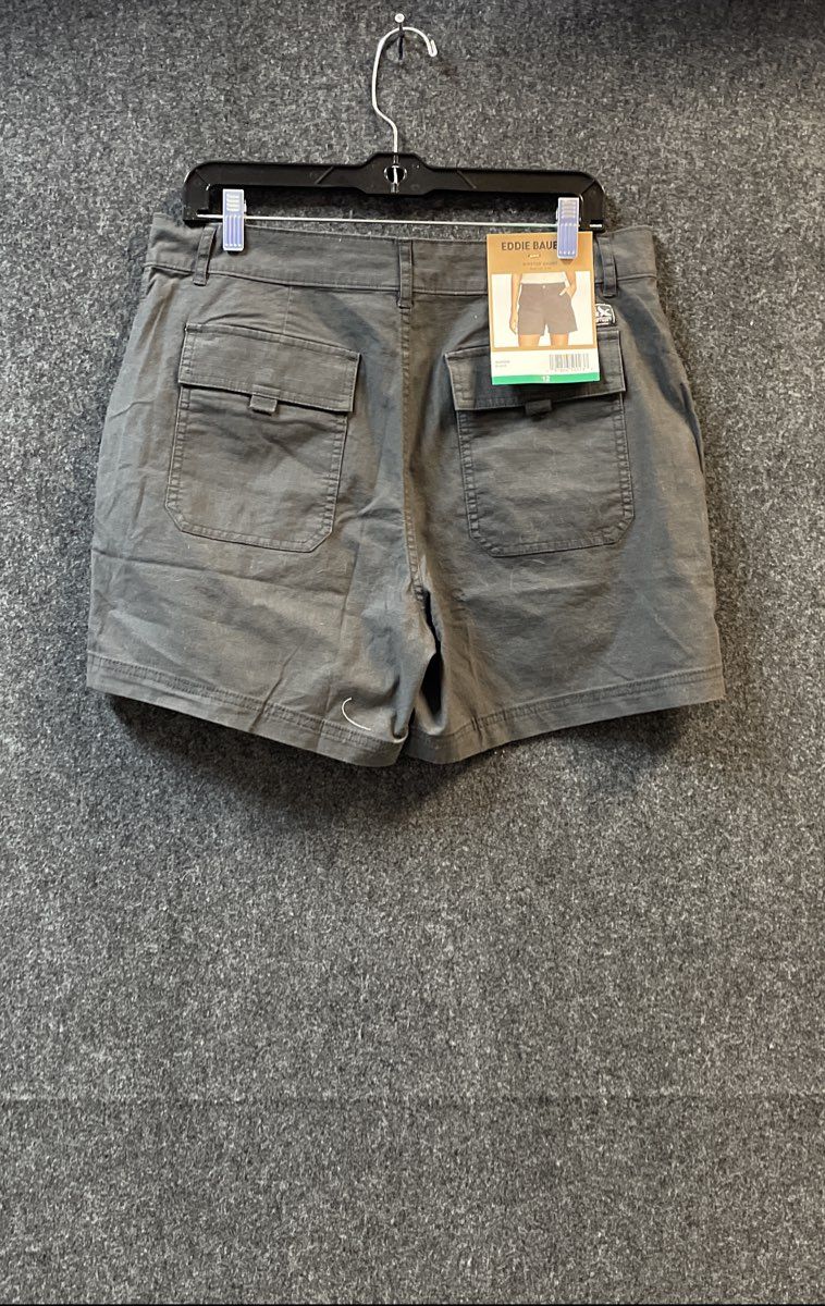 Eddie Bauer Women's Ripstop Shorts Black 5" Inseam Cotton Stretch NWT Size 12