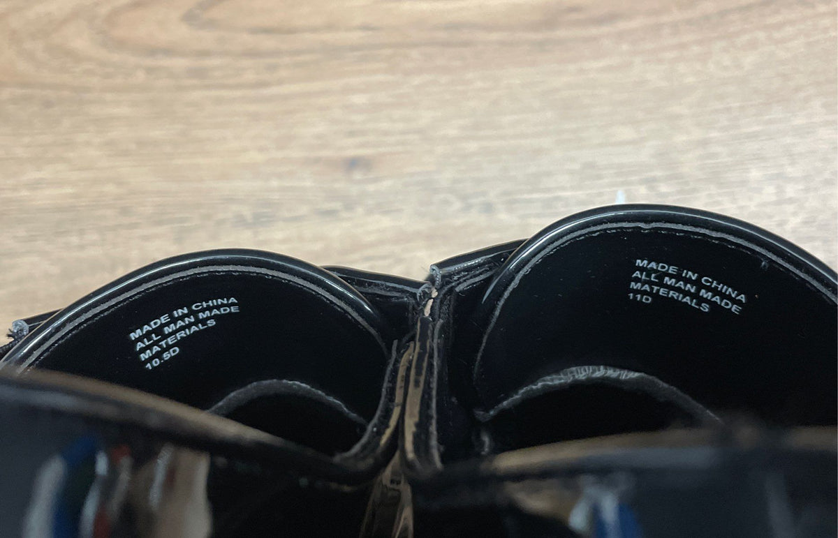 Pronto Uomo Black Patent Leather Mock Toe Derby Shoes Size 10.5 D