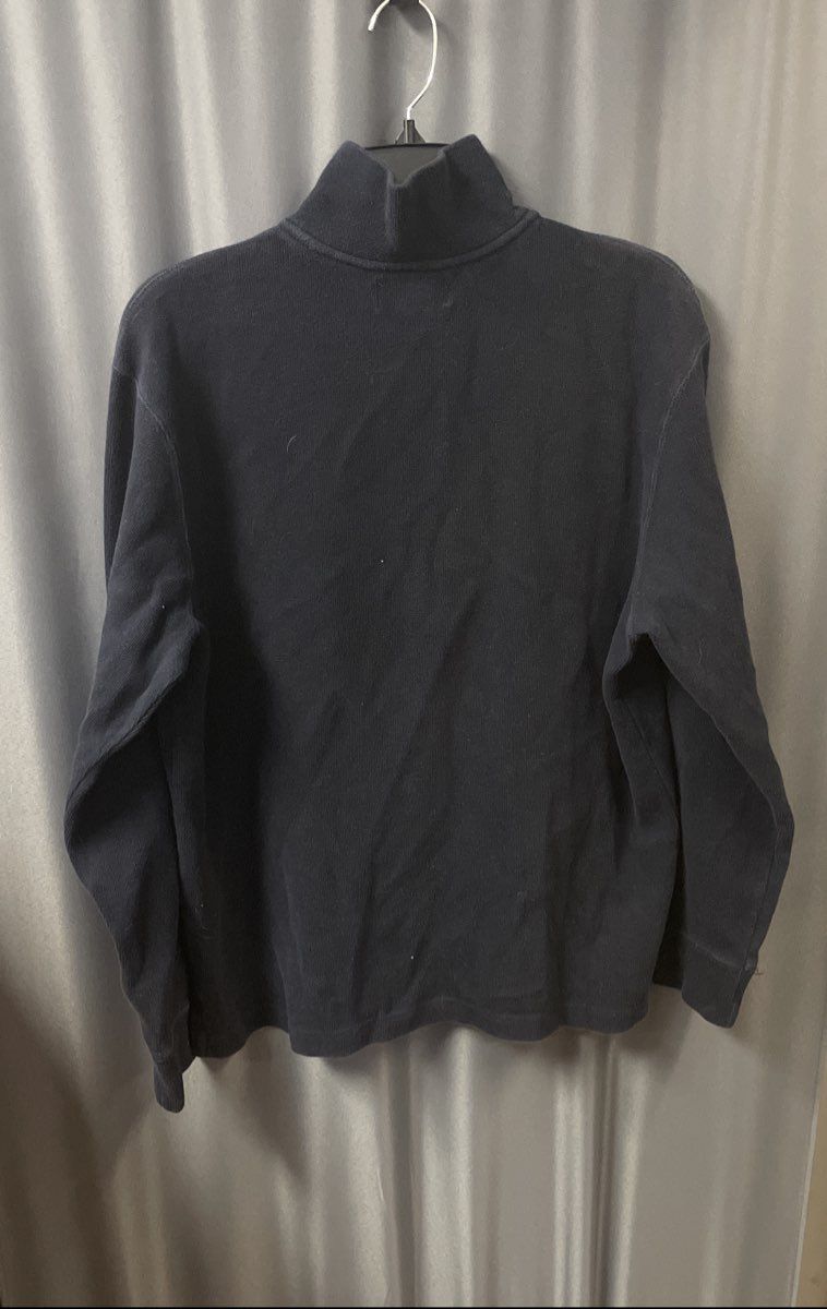 Polo Ralph Lauren Men's Navy Blue 1/4 Zip Pullover Cotton Sweater Vintage Y2K L