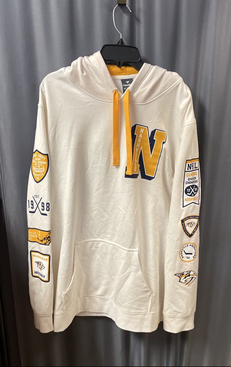 Fanatics Nashville Predators White 17-18 Division Champions Hoodie Sz 2XL