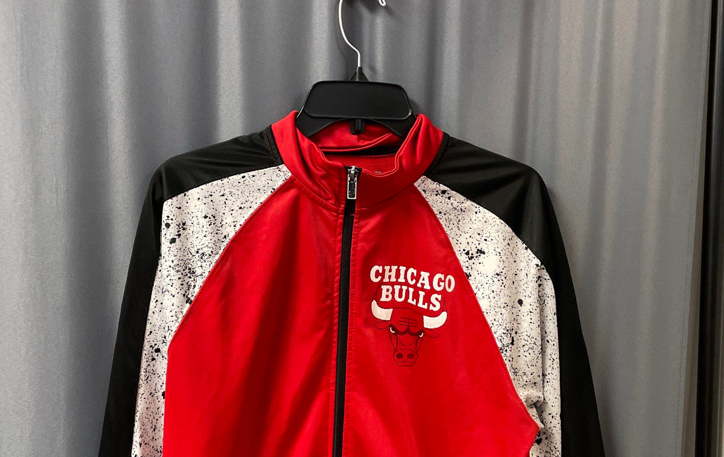 Vintage Y2K UNK NBA Men's Chicago Bulls Warm-Up Track Jacket Red Speckle Sz L