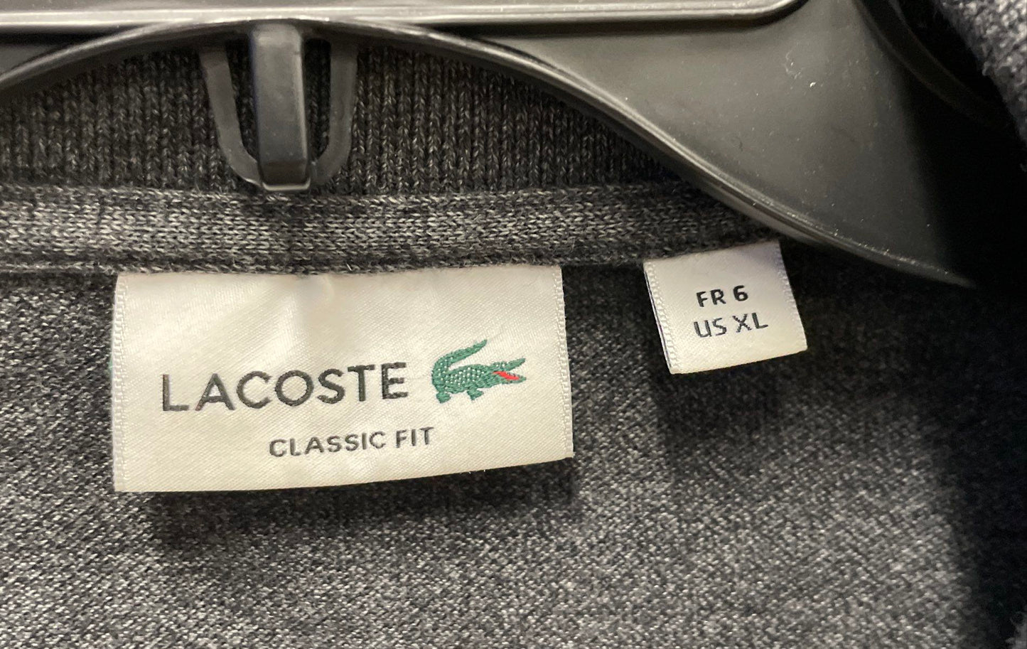 Lacoste Men's Heather Gray Classic Fit Long Sleeve Pocket Polo Shirt Sz XL