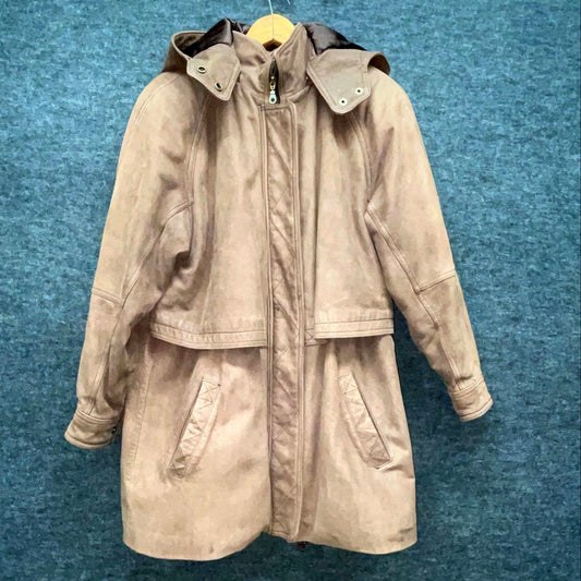 Vintage 90s Wilsons Adventure Bound Suede Leather Parka Thinsulate Sz S
