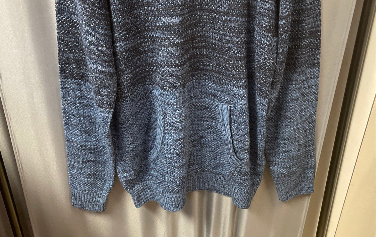 XRAY Men's Blue Pullover Hoodie Sweater Textured Knit Marl Sz 2XL NWT