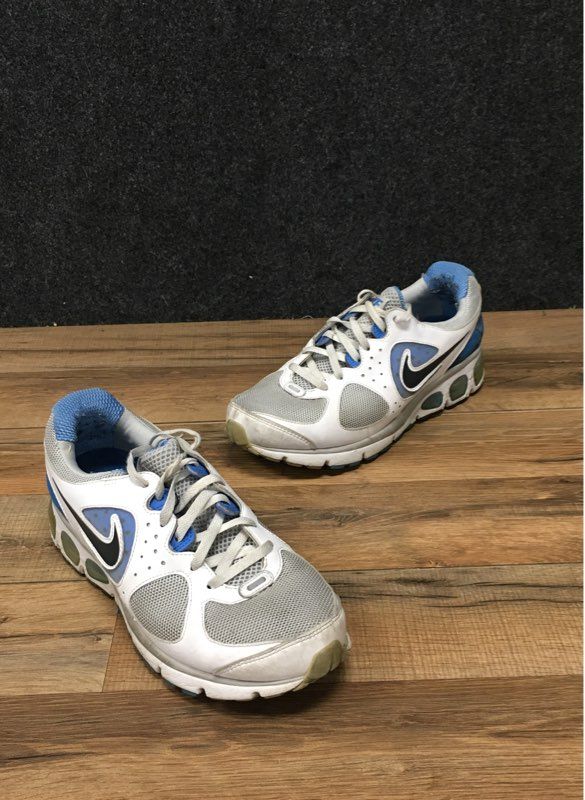 Nike Air Max Moto 8 White Blue Grey Running Shoes Women's Size 7.5
